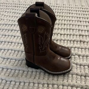 Old West Dark Brown Leather Boots